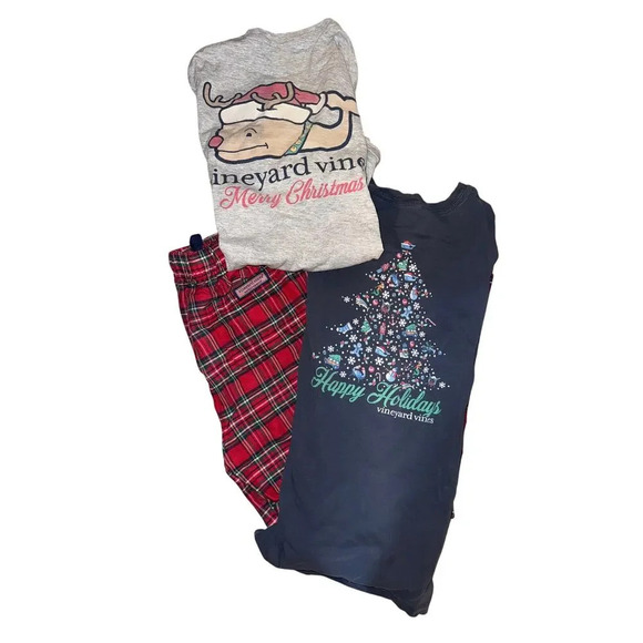 VINEYARD VINES 3 piece Christmas pajama set size 12-14 - Picture 1 of 5